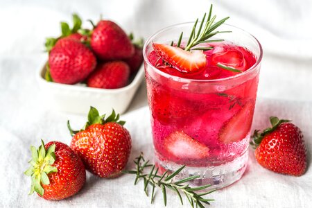 Strawberry flavored water photo