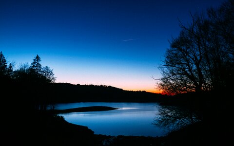 Sunset lake photo