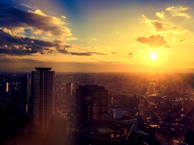 Tokyo cityscape sunset
