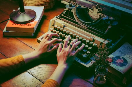 Typewriter hands photo