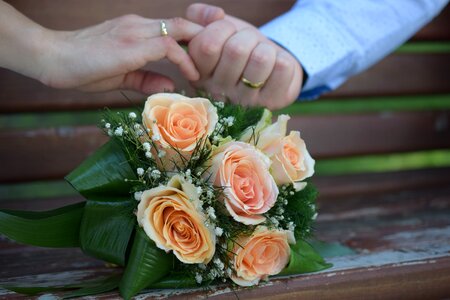 Wedding bouquet hands