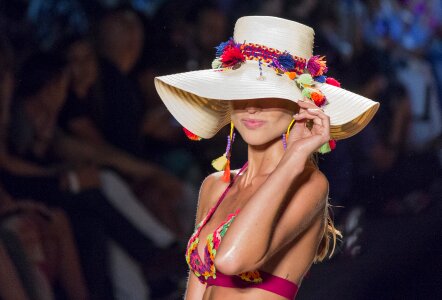 Woman bikini hat photo