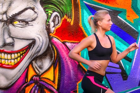 Woman girl jogging