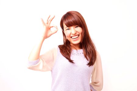 Woman girl ok sign