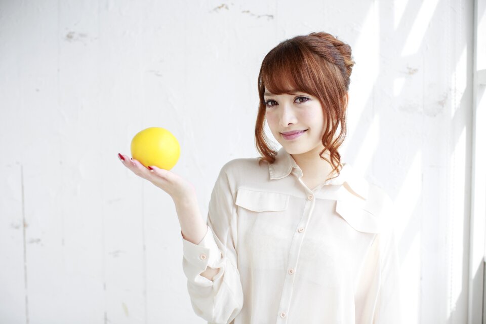 Woman girl portrait grapefruit