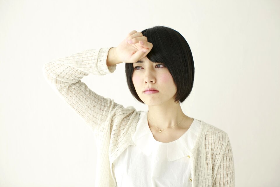 Woman girl portrait headache