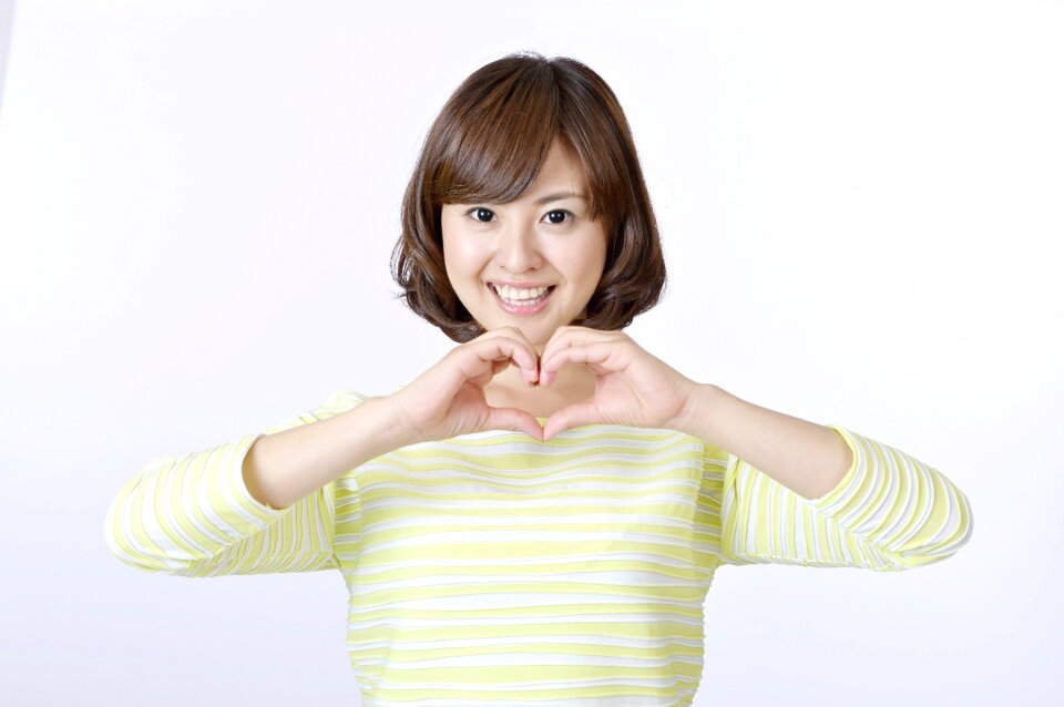Woman girl portrait heart