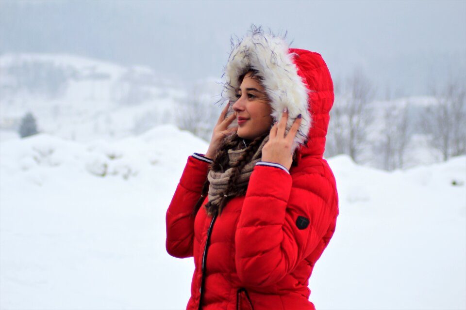 Woman girl portrait winter