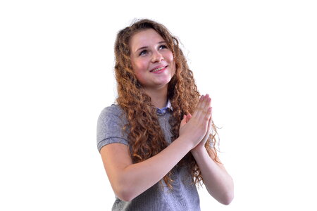 Woman girl pray wish