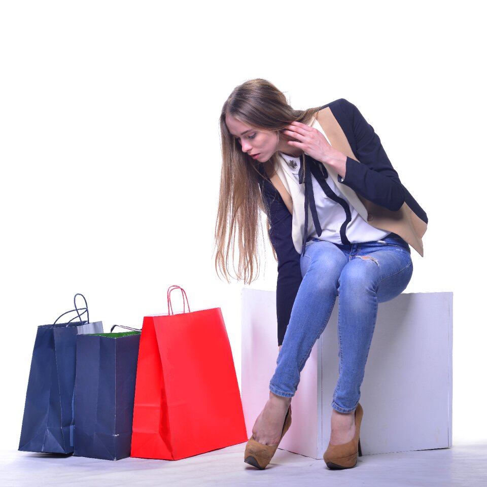 Woman girl shopping