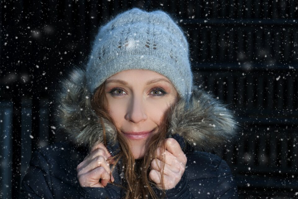 Woman snow winter