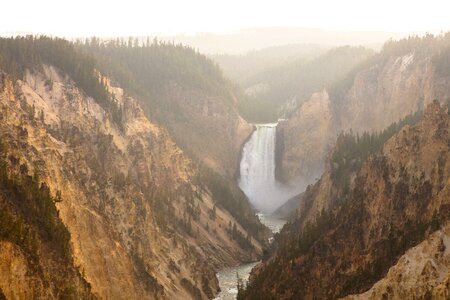 Yellowstone canyon waterfall