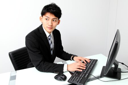 Business man computer