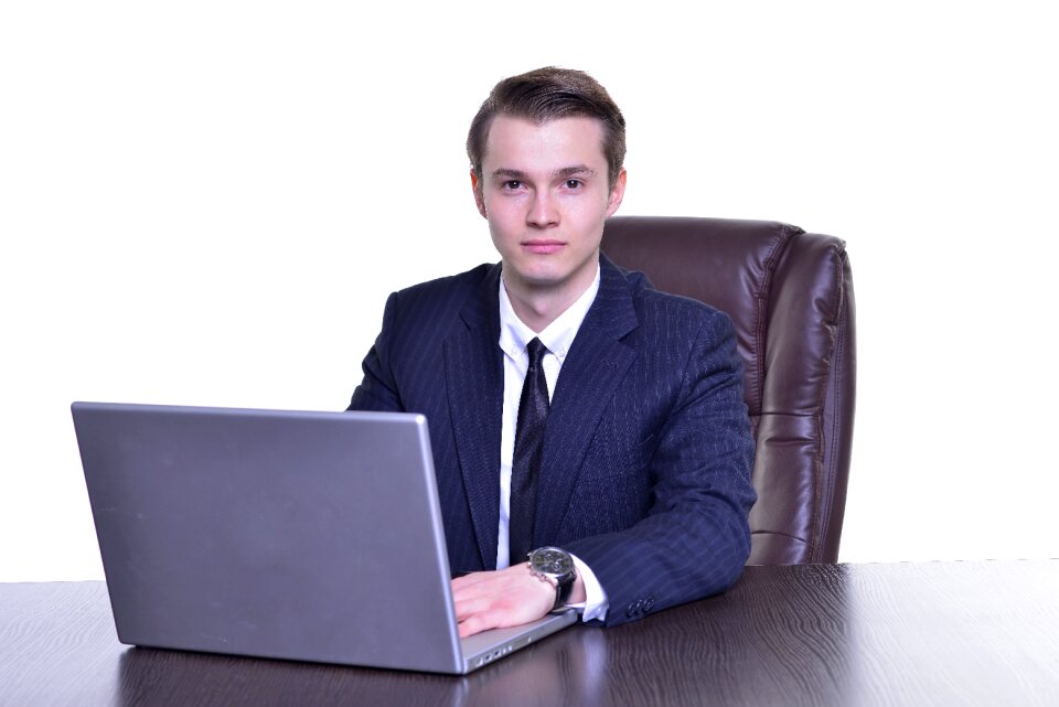 Business man laptop computer