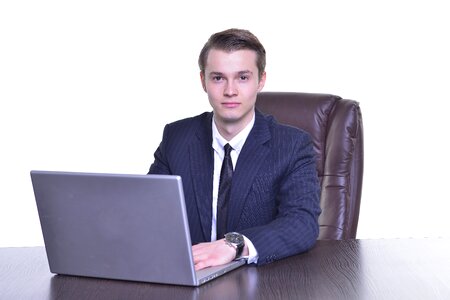 Business man laptop computer photo