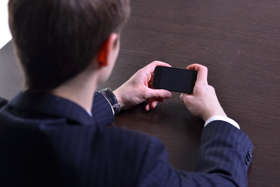 Business man smart phone
