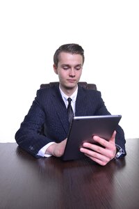 Business man tablet pc photo