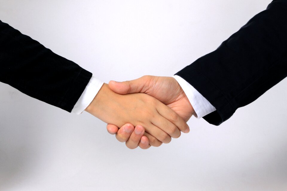 Business shaking hands
