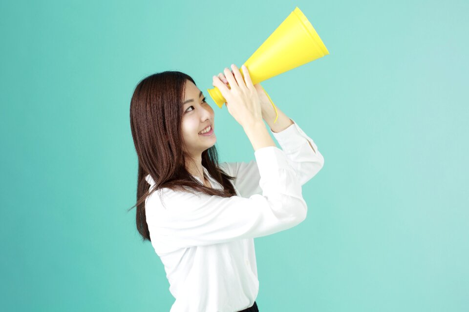 Business woman megaphone