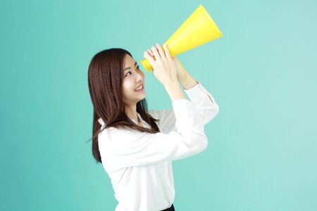 Business woman megaphone