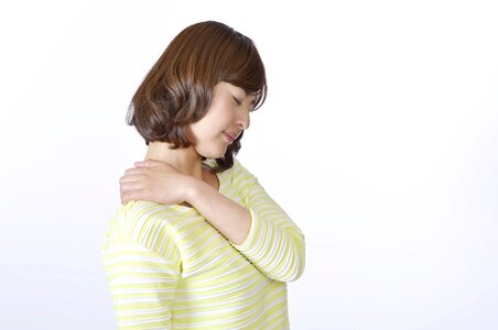 Business woman neck tension