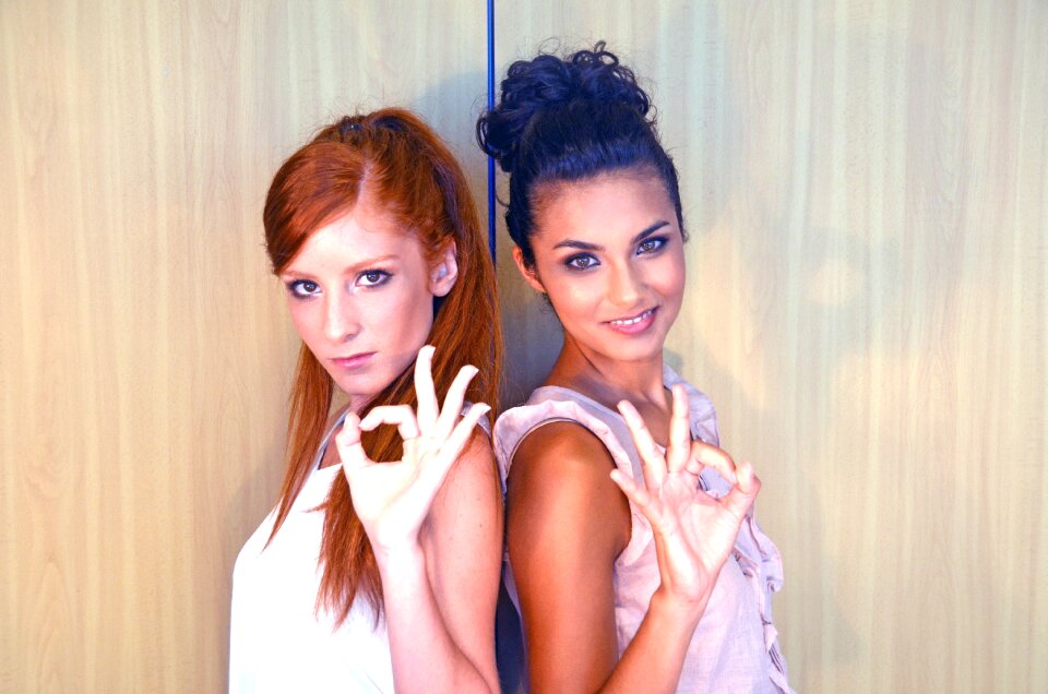 Business woman ok sign