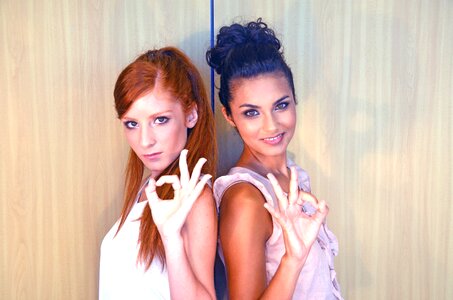 Business woman ok sign