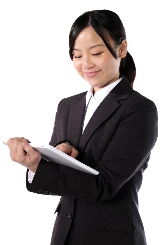 Business woman tablet pc