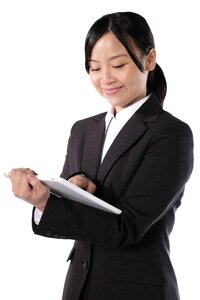 Business woman tablet pc