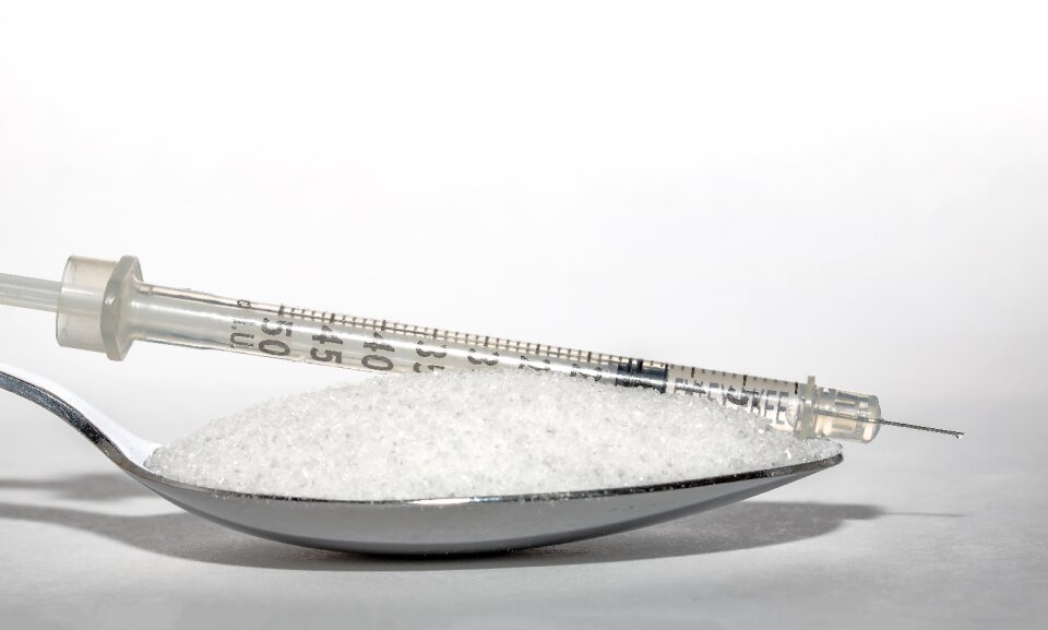 Diabetes insulin syringe sugar