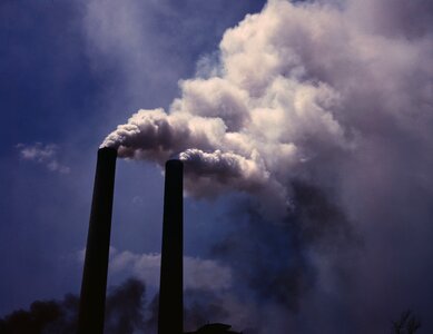Factory smoke chimney photo