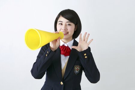 Female student megaphone