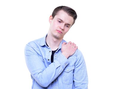 Man neck tension