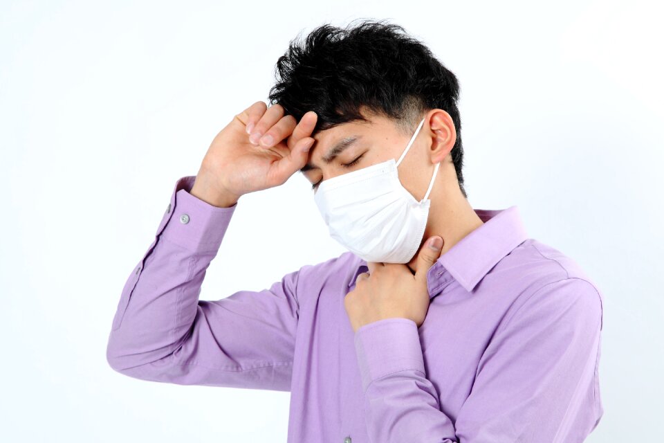 Man portrait cold sick