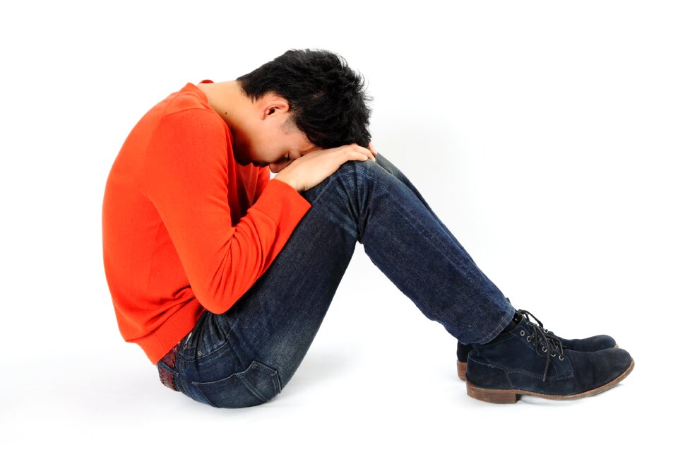 Man portrait depressed