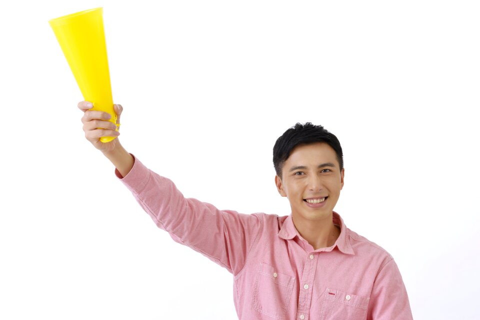 Man portrait megaphone