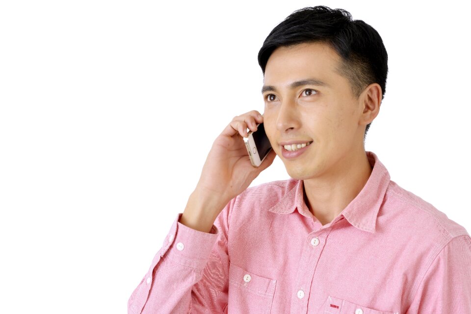 Man portrait mobile phone