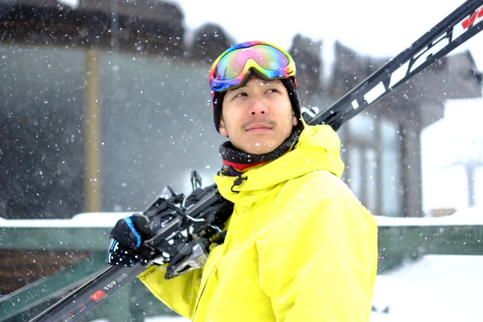 Man portrait skiing