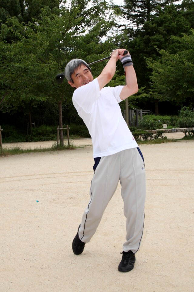 Senior man golf