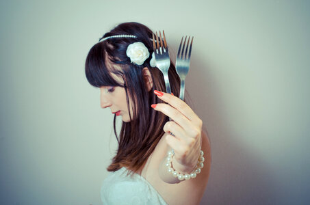 Woman bride fork