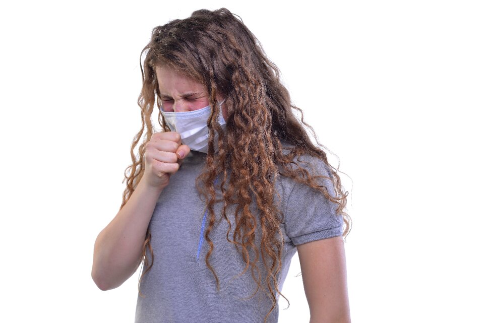 Woman girl cough cold