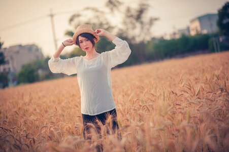 Woman girl field photo