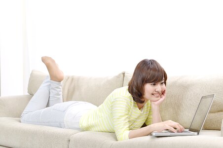 Woman girl laptop computer