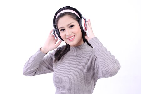 Woman girl music headphone photo