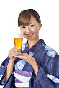 Woman girl portrait beer