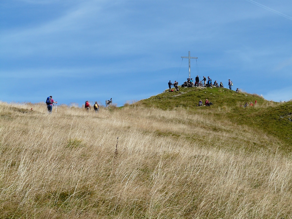 Summit cross hiking sky