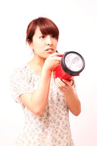 Woman girl portrait flashlight