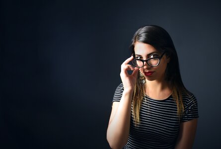 Woman girl portrait glasses