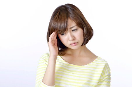 Woman girl portrait headache