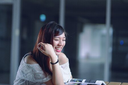 Woman girl portrait laugh